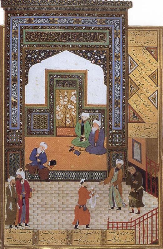 Bihzad A Poor dervish deserves,through his wisdom,to replace the arrogant cadi in the mosque Germany oil painting art