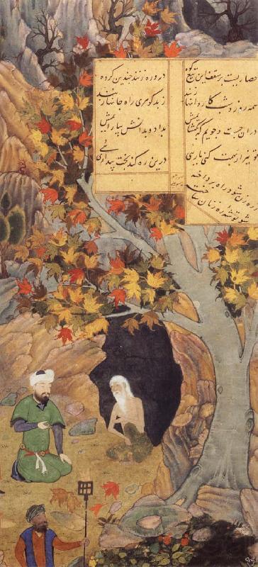 Bihzad The Tree of Life springs from the fount and bows over the saint France oil painting art