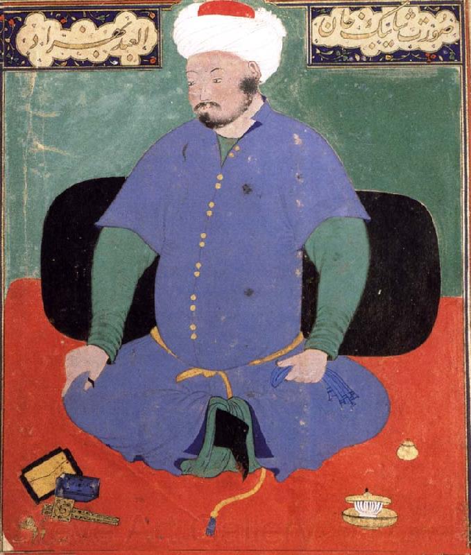 Bihzad Portrait of the Uzbek emir Shaybani Khan,seen here wearing a Sunni turban Spain oil painting art