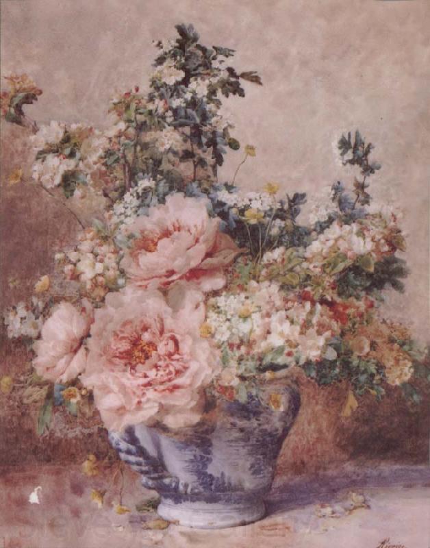 F.Rivoire Apple Blossoms with Peonies Spain oil painting art