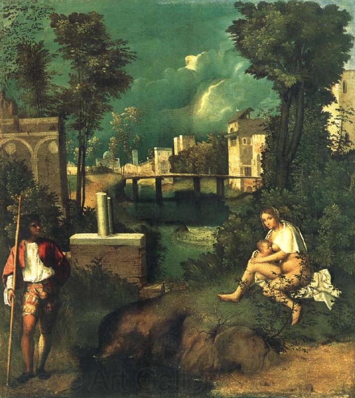 Giorgione The storm Norge oil painting art
