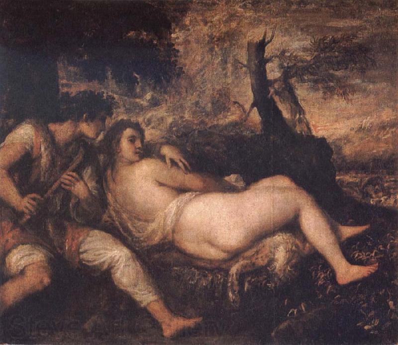 Titian Nymph and Shepherd Germany oil painting art