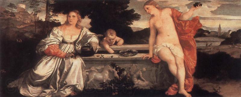 Titian Sacred and Profane Love Spain oil painting art