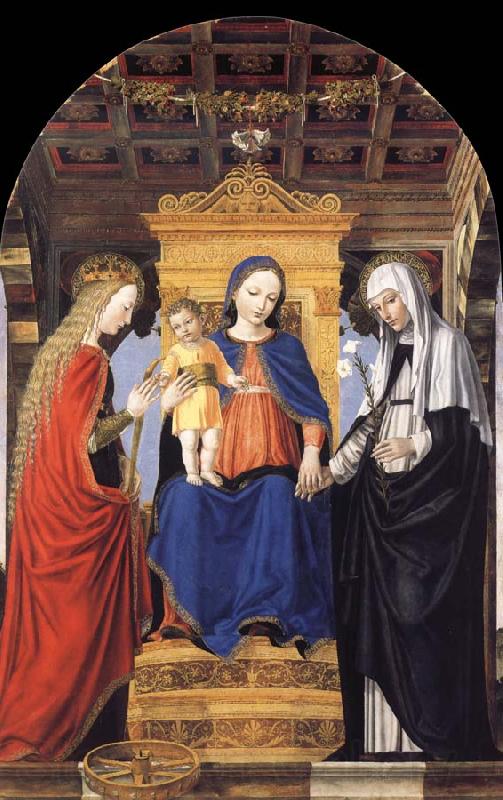 Bergognone The Virgin and Child Enthroned with Saint Catherine of Alexandria and Saint Catherine of Siena Norge oil painting art