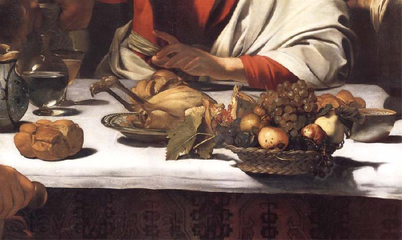 Caravaggio Detail of The Supper at Emmaus