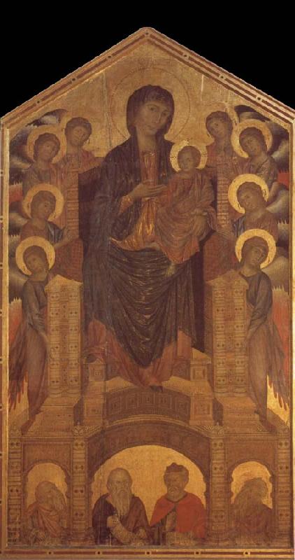 Cimabue Throning Madonna with angels and prophets Norge oil painting art