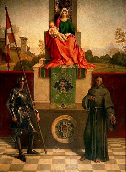 Giorgione Madonna and Child Enthroned between St Francis and St Liberalis Norge oil painting art