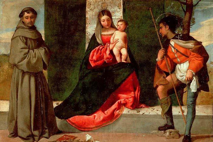 Giorgione Madonna with the Child, St Anthony of Padua and St Roch