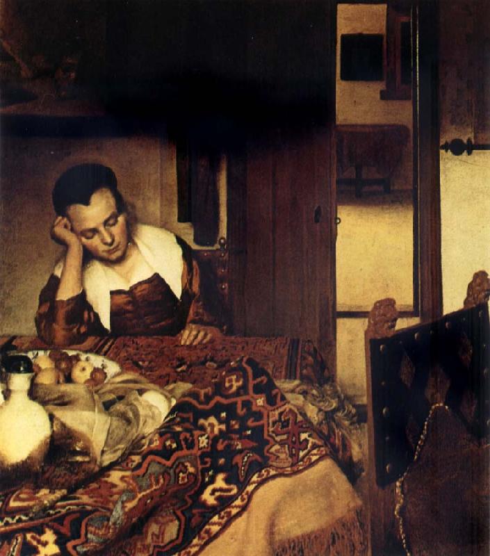 JanVermeer A Girl Asleep Spain oil painting art