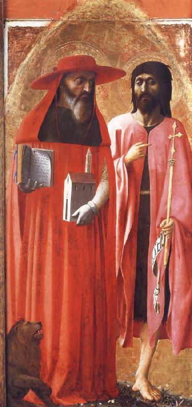 MASACCIO Saints Jerome and john the Baptist Spain oil painting art