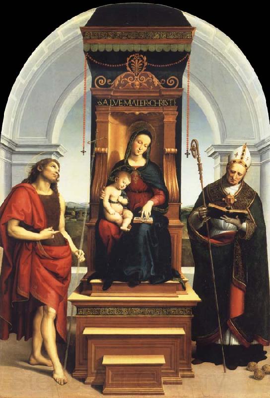 Raphael The Madonna and Child Enthroned with Saint John the Baptist and Saint Nicholas of Bari France oil painting art