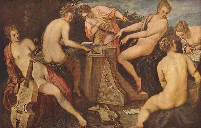 Tintoretto Women Playing Music