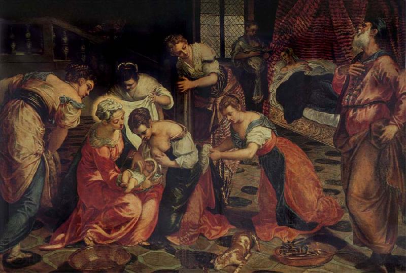 Tintoretto The Birth of St John the Baptist Norge oil painting art