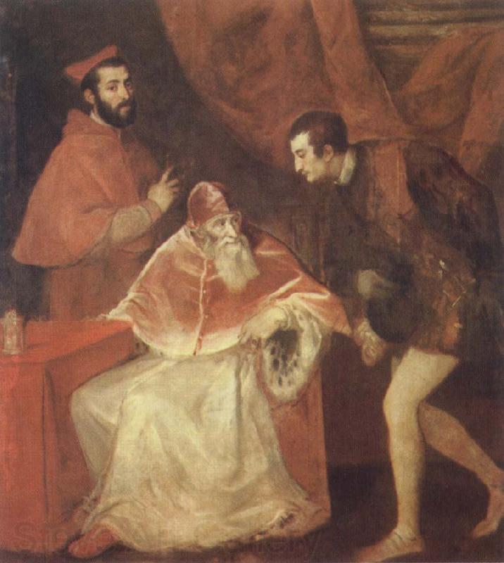 Titian Pope Paul III and his Cousins Alessandro and Ottavio Farneses of Youth Germany oil painting art