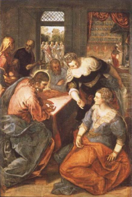 Tintoretto Christ in Maria and Marta Norge oil painting art