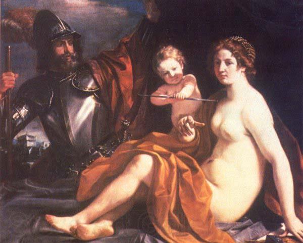 GUERCINO Venus, Mars and Cupid Norge oil painting art