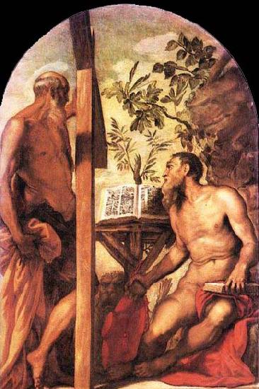 Tintoretto St Jerome and St Andrew Norge oil painting art