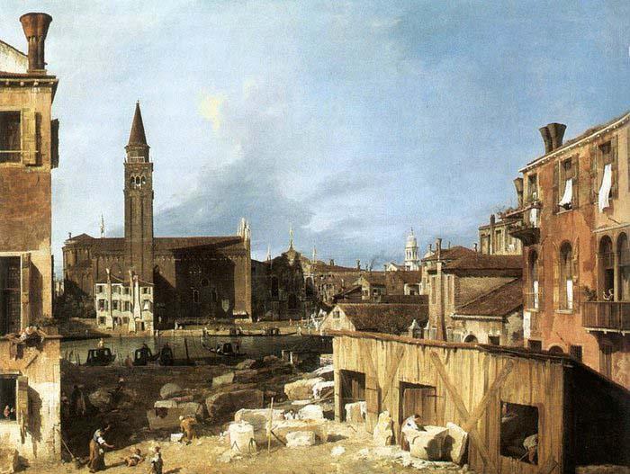 Canaletto The Stonemason-s Yard France oil painting art