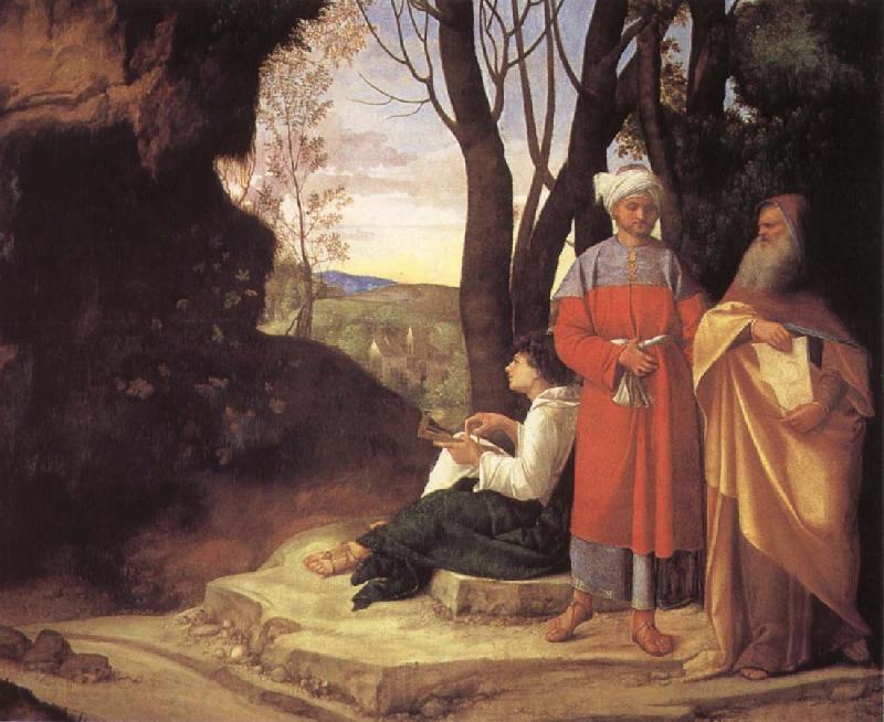 Giorgione The three philosophers Norge oil painting art