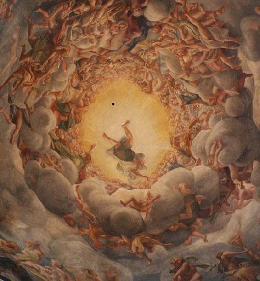 Correggio Correggio famous frescoes in Parma seems to melt the ceiling of the cathedral and draw the viewer into a gyre of spiritual ecstasy.