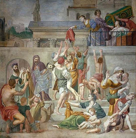 Domenichino St. Cecilia Distributing Alms Spain oil painting art