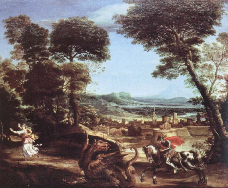 Domenichino st.george killing the dragon Norge oil painting art