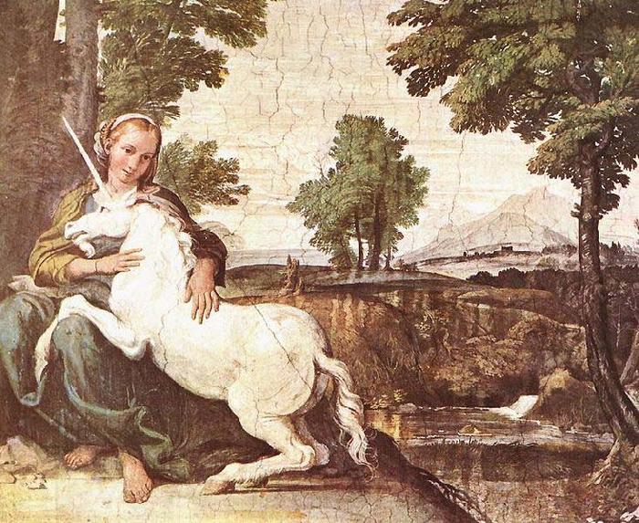 Domenichino A Virgin with a Unicorn Spain oil painting art