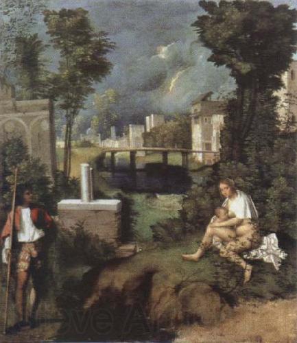 Giorgione the tempest Norge oil painting art