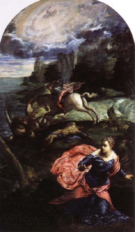 Tintoretto st.george and the dragon Norge oil painting art