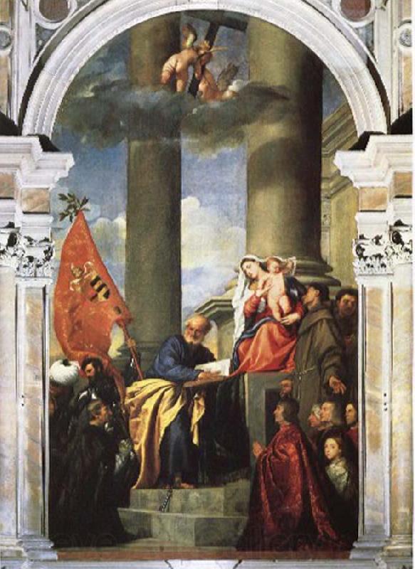 Titian Our Lady of the Pesaro family Norge oil painting art