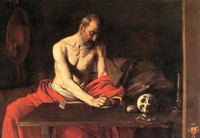 Caravaggio St Jerome 1607 Oil on canvas Spain oil painting art