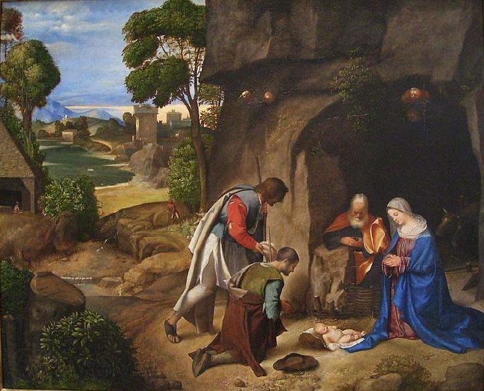 Giorgione The Allendale Nativity Adoration of the Shepherds France oil painting art