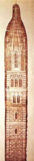 Giotto Design sketch for the Campanile Spain oil painting art