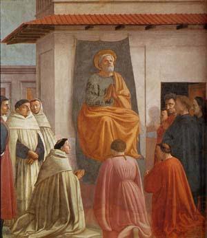 MASACCIO Fresco in the Brancacci Chapel in Santa Maria del Carmine, Florence