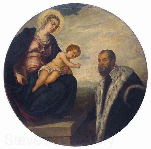 Tintoretto Madonna with Child and Donor, Spain oil painting art
