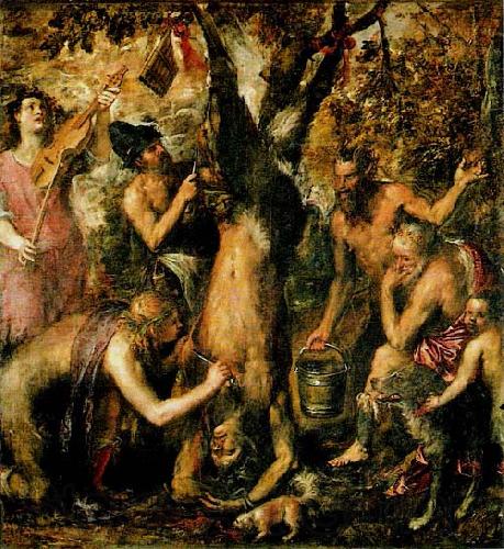 Titian The Flaying of Marsyas, little known until recent decades France oil painting art