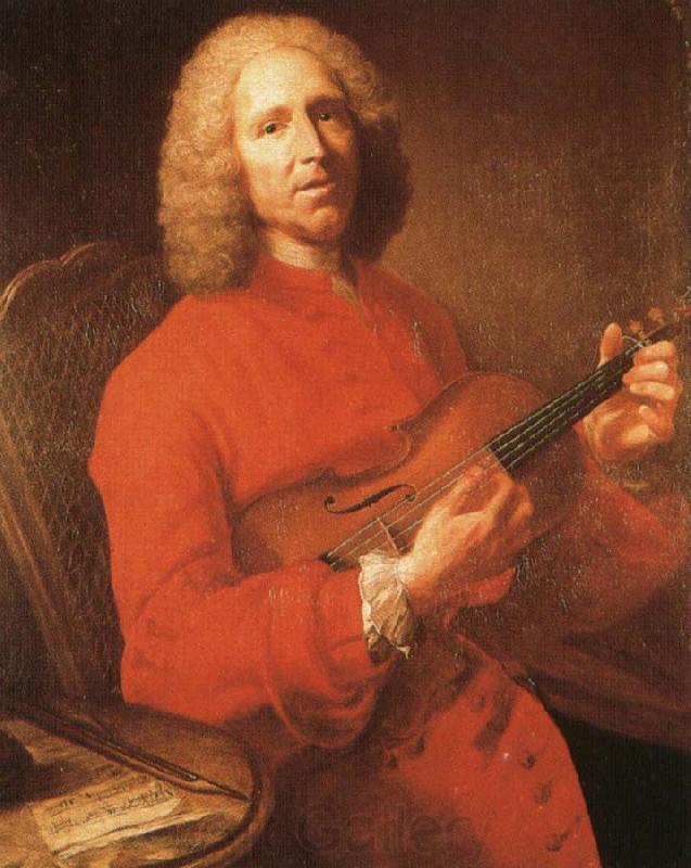 rameau jean philippe rameau with his violin, a famous portrait by joseph aved Norge oil painting art