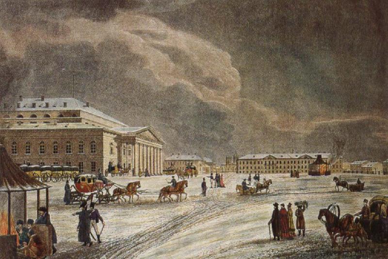 tchaikovsky the square in front of the mariinsky theatre in st petersburg in Norge oil painting art