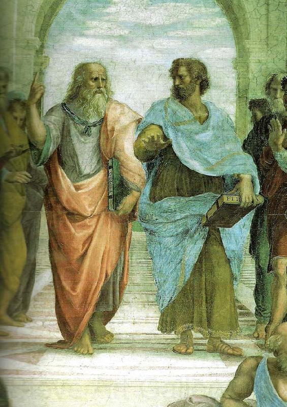 Raphael plato and aristotle detail of the school of athens France oil painting art