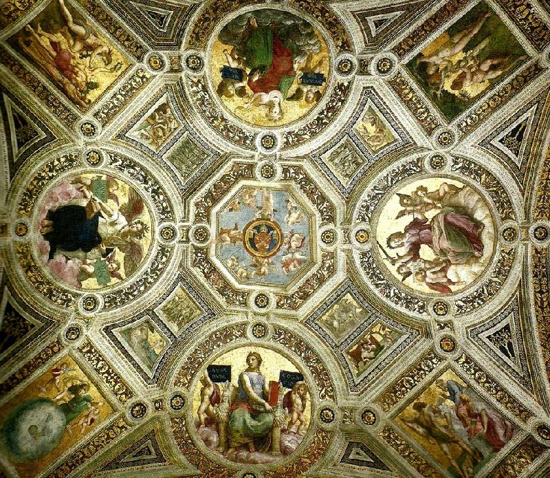 Raphael the ceiling of the stanza della segnatura, vatican palace Norge oil painting art