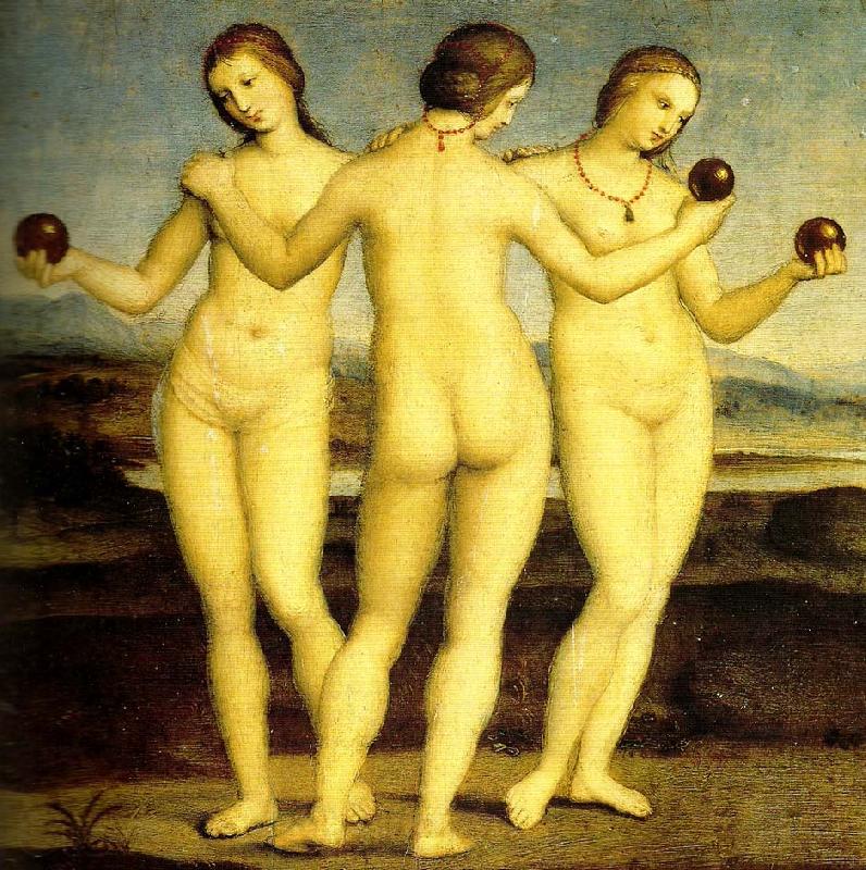 Raphael three graces muse'e conde,chantilly Spain oil painting art