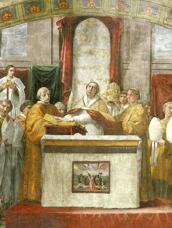 Raphael oath of pope leo 111fresco detail Spain oil painting art