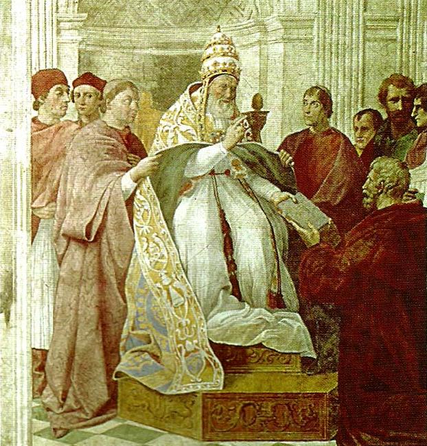 Raphael pope gregory ix handing Spain oil painting art