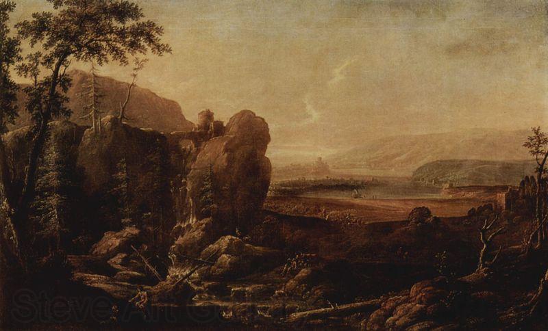 Alexander Landschaft mit Wasserfall Norge oil painting art