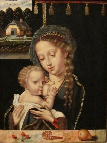 Anonymous Madonna and Child Nursing Norge oil painting art