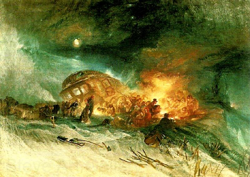 J.M.W.Turner messieurs les voyageurs on their return from italy in a snow drift upon mount tarrar Germany oil painting art