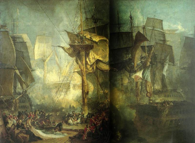 J.M.W.Turner the battle of trafalgar as seen from the mizen starboard shrouds of the victory Norge oil painting art