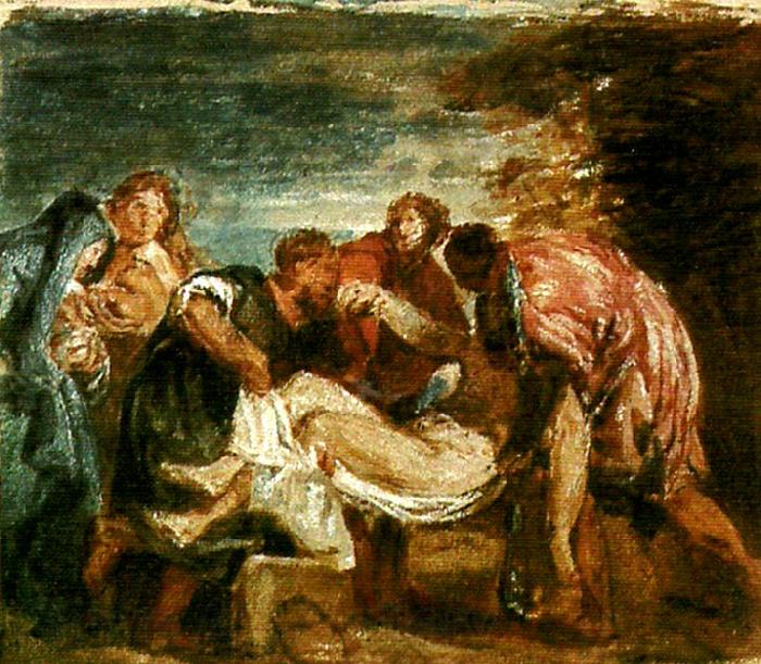J.M.W.Turner copy of tition's entombment Spain oil painting art