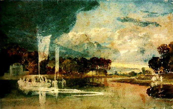 J.M.W.Turner the thames at isleworth with pavilion and syon ferry Spain oil painting art