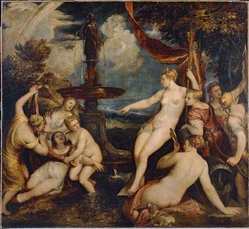 Titian Diana and Callisto by Titian; Kunsthistorisches Museum, Vienna Norge oil painting art